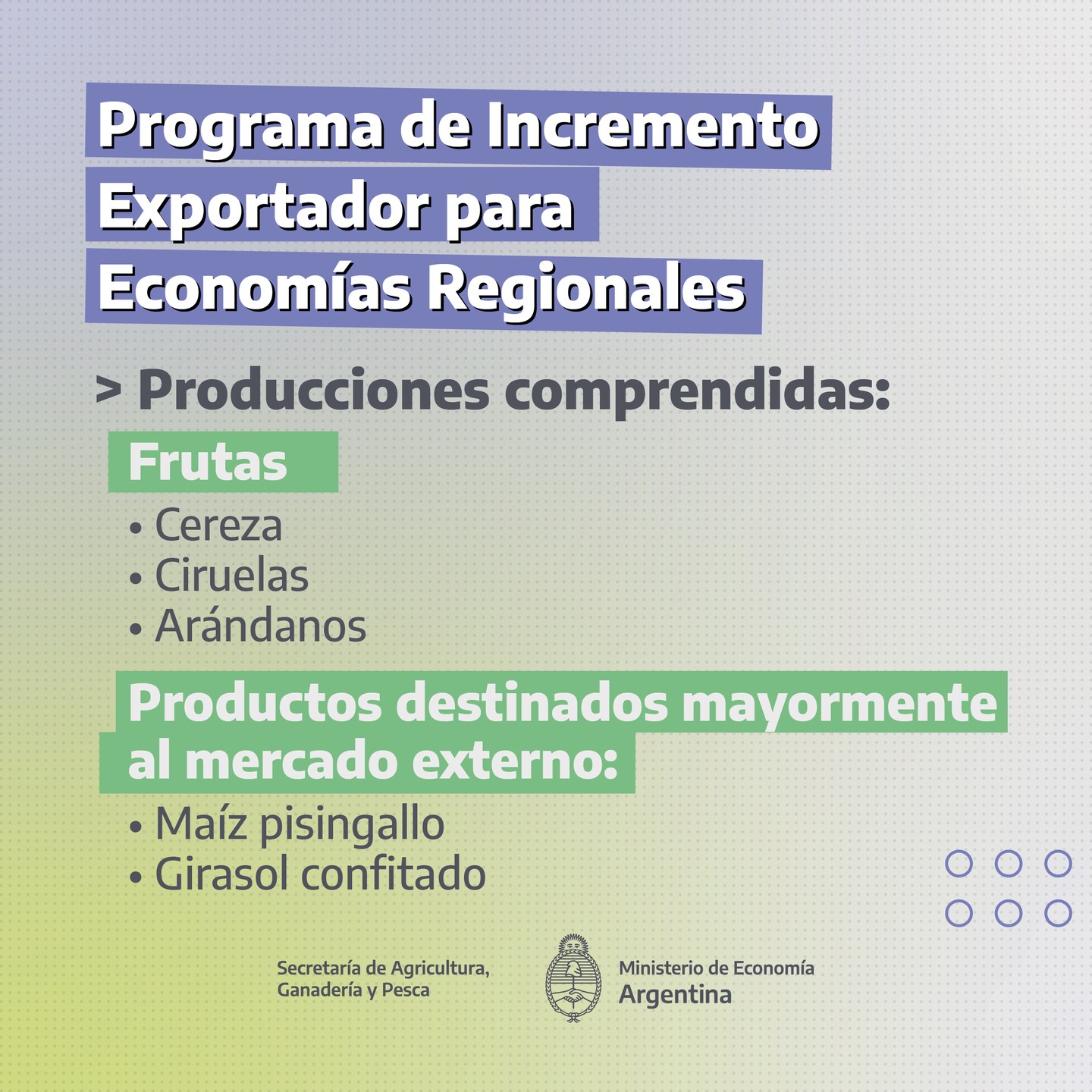 Programa de Incremento Exportador para las Economías Regionales